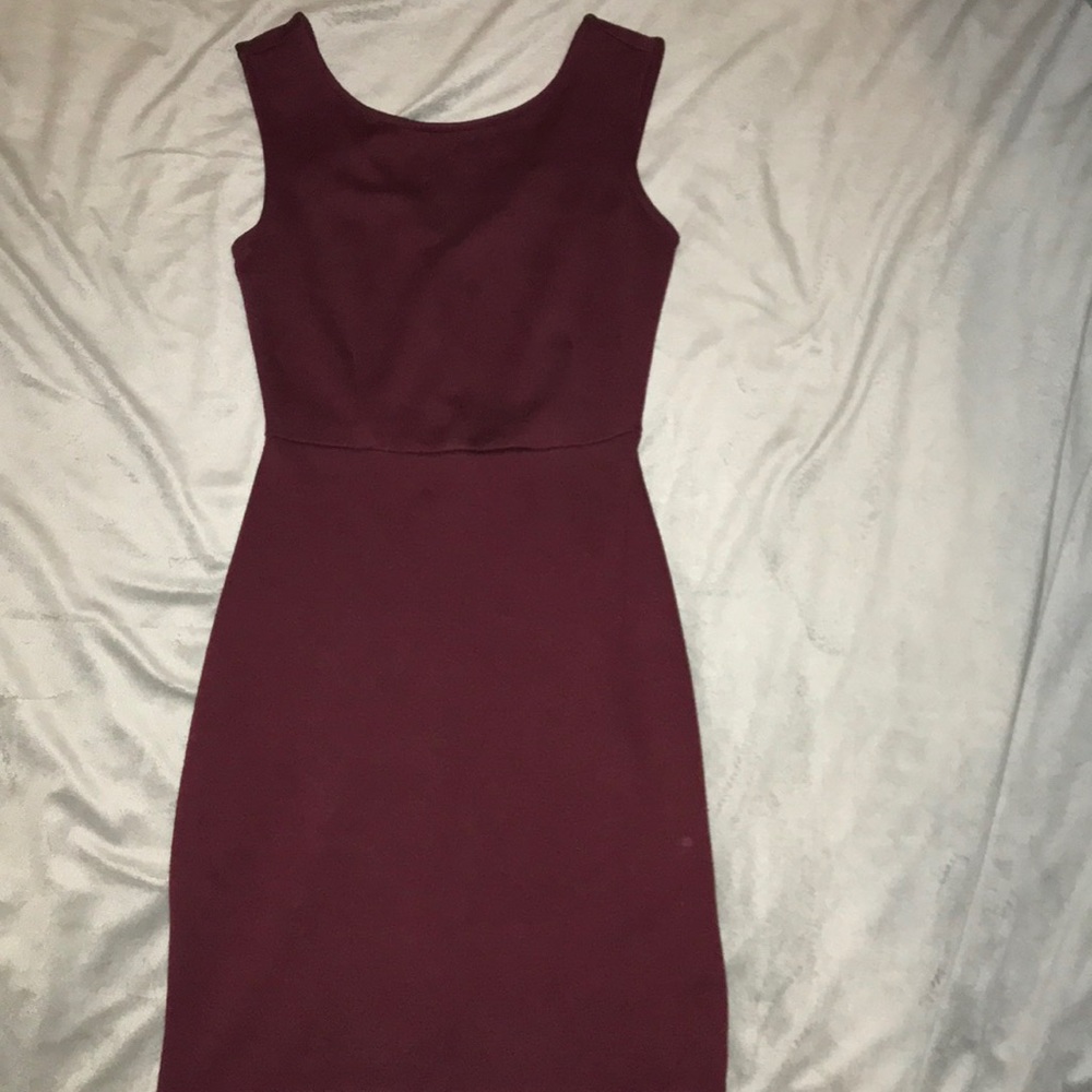 Maroon midi dress
